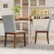 Rubber Wood Linen Fabric Dining Chairs Set of 2 with Nail Head Trim and Cushioned Seats
